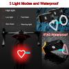 YUERWOVER Rechargeable Bike Tail Light LED Bicycle Rear Light Cycling Night Essential Bright Seat Back Safety Lamp Heart Shape 5 Modes Warning Waterproof Flash MTB Light for Men Women Kids(Heart) view 4