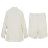 Toddler Boys Summer Wedding Outfit 2 Piece Shorts Set Linen Suit Jacket Pants Short Kids Ivory Tuxedo Suits for Boys Ring Bearer Outfits 3T view 3