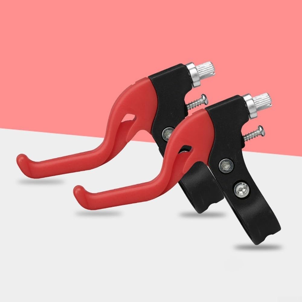 Bike Brake Levers, for V-BRAKE Handlebar Bicycle Brake Handle For Most Bicycle, Children's Bicycle Brake Handle, Bike Hand Brake Kit,Road Bike Spare Parts(Red)