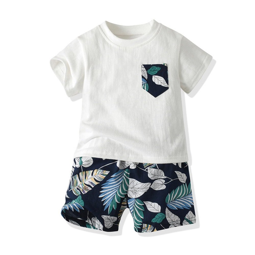 AMIMOJY todays daily deals Boys Hawaiian Summer Clothes 2024 Toddler Tree Floral Prints T Shirt Crewneck Tops Child Kids Beach Shorts 7Pcs Set babygirl ruffle pants, 3-6 Months, A-white
