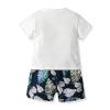 AMIMOJY todays daily deals Boys Hawaiian Summer Clothes 2024 Toddler Tree Floral Prints T Shirt Crewneck Tops Child Kids Beach Shorts 7Pcs Set babygirl ruffle pants, 3-6 Months, A-white view 2