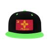 Flag of Albuquerque, New Mexico Snapback Hat Flat Bill Hat Baseball Cap for Men Women Flat Brim Hats Green view 2