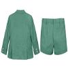 Boys Linen Suits Casual 2 Piece Summer Beach Wedding Tuxedo Suit Green Blazer Shorts Set Slim Fit Ring Bearer Outfits Size 6 view 3