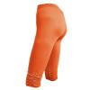 Capri Leggings for Women Tummy Control Knee Length Slim Fit Lightweight Workout Running Capris Stretch Dressy Crop Yoga Pants Orange view 4