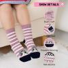 Hellomamma Non-Slip Cotton Toddler Socks, Cute Animals Crew Kids Socks with Grippers Anti Skid Children Socks for Girls Boys, 5-7 Years, Cat Patterm view 3