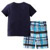 AMIMOJY today's deals Baby Boys Summer Clothes Child Dinosaur Cartoon Prints T Shirt Short Sleeve Tops Casual Pants Cotton Outfit Set 33Pcs toddler boutique outfits, 18-24 Months, C-blue view 3