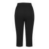 chaktkglok Workout Capris Pants for Women Casual Summer Capri Yoga Pants Straight Leg Comfy Lounge Pants with Pockets Elastic Waist Cropped Pants Stretch Sweatpants Wide Leg Capris for Women Black view 4
