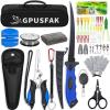 GPUSFAK Fishing Tool Kit, 50 Pieces Fishing Gear, Fishing Pliers with Lanyard, Fillet Knife, Fish Lip Gripper, Fly Ice Fishing Hook Extractor, Anti-Cutting Gloves, Fishing Lures Baits Accessories view 1