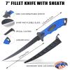 GPUSFAK Fishing Tool Kit, 50 Pieces Fishing Gear, Fishing Pliers with Lanyard, Fillet Knife, Fish Lip Gripper, Fly Ice Fishing Hook Extractor, Anti-Cutting Gloves, Fishing Lures Baits Accessories view 4