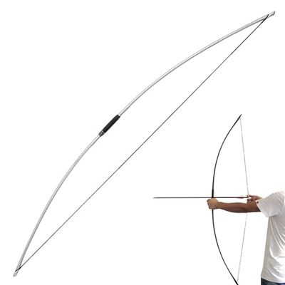 67 Inch Archery Traditional Longbow 25-120lbs Recurve Bow Hunting English Longbow for Right Hand Left Hand Adult Outdoor Sports (Silver, 125 Lbs)