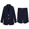 Teen Boys Suits Size 14-16 Set Slim Fit Navy Blue Linen Shorts Set 2 Piece Summer Beach Wedding Tuxedo Suit for Kids Ring Bearer Outfits view 2