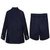 Teen Boys Suits Size 14-16 Set Slim Fit Navy Blue Linen Shorts Set 2 Piece Summer Beach Wedding Tuxedo Suit for Kids Ring Bearer Outfits view 3