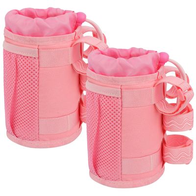 Bike Cup Holder, Water Bottle Holder Handlebar for Bike with Mesh Pockets, Universal Fabric Bicycle Water Bottle Drink Cup Cage for Cruiser Bikes, Scooter, Mountain MTB, Stroller, Wheelchair, Boat