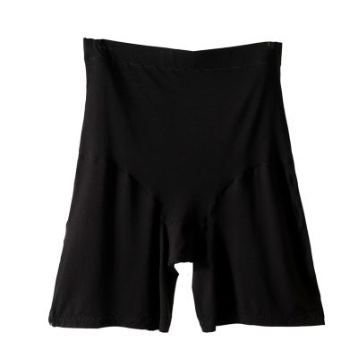 Women Plus Size Cotton High Waist Tummy Control Mid Thigh Panties Slip Shorts Under Dress(Color:Black)