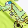 AMIMOJY todays daily deals Baby Boys Summer Clothes Child Dinosaur Cartoon Prints T Shirt Short Sleeve Tops Casual Pants Cotton Outfit Set 6Pcs newborn girl winter outfits, A-green view 3