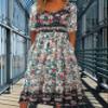 Boho Floral Maxi Dress for Women Casual Short Sleeve Loose Flowy Summer Beach Dresses with Pockets view 3