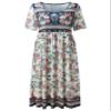 Boho Floral Maxi Dress for Women Casual Short Sleeve Loose Flowy Summer Beach Dresses with Pockets view 4