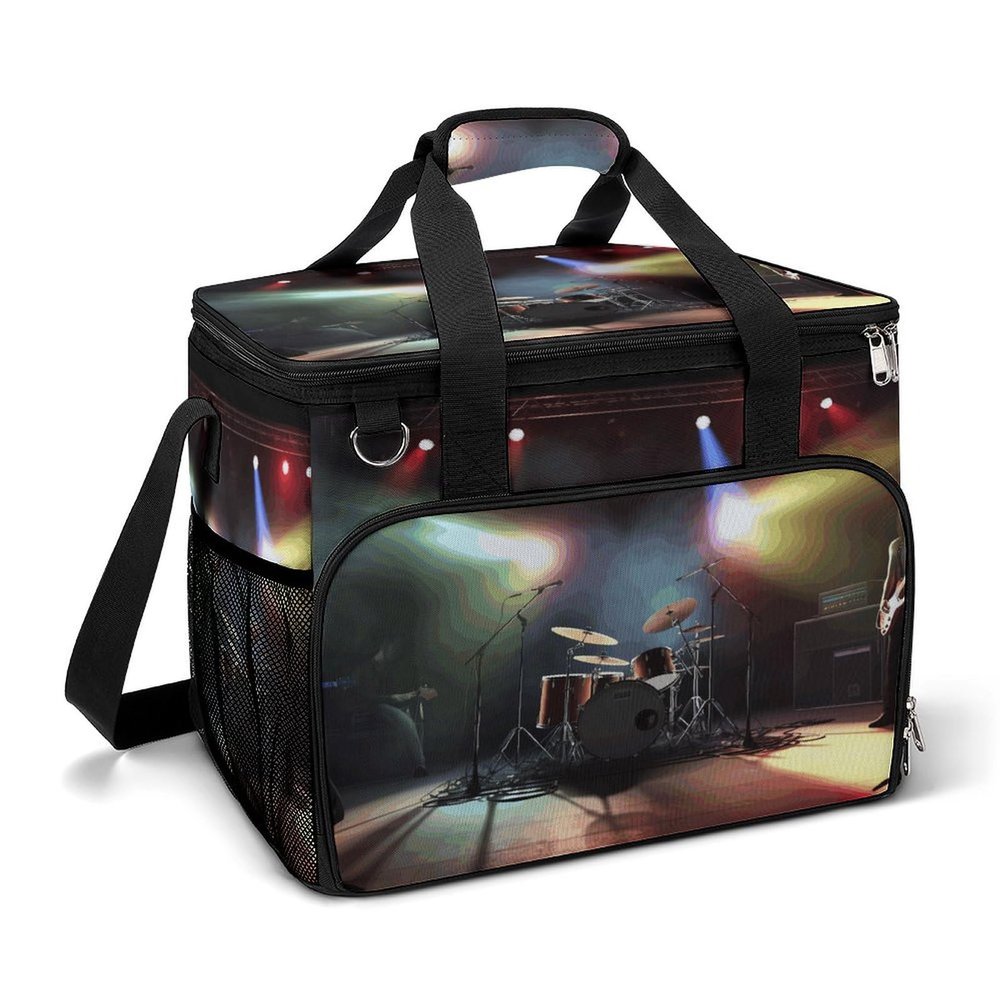 Large Cooler Bag, Rock Band Stage Print Cooler Bags,Beach Cooler Bag,Soft Cooler Bag for Picnic,Camping,& Beach Accessories