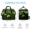 WYUSPGK Large Cooler Bag, Tennis Balls on Tennis Grass Court Print Cooler Bags,Beach Cooler Bag,Soft Cooler Bag for Picnic,Camping,& Beach Accessories view 2