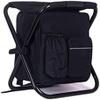 3 in 1 Cooler Backpack, Foldable Fishing Chair, Portable Backpack Chair with Fabric Cooler Bag, Soft Sided Cooler Chair for Hiking Events Beach Fishing Camping(Color:Black) view 1