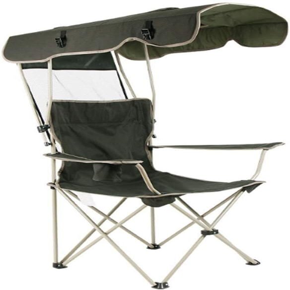 Camping Chair Folding Rocking Chair with Awning, Portable Zero Gravity Recliner for Lawn Camping Chair