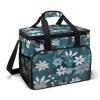 WYUSPGK Large Cooler Bag, Teal Grey and White Floral Print Cooler Bags,Beach Cooler Bag,Soft Cooler Bag for Picnic,Camping,& Beach Accessories view 1