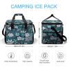 WYUSPGK Large Cooler Bag, Teal Grey and White Floral Print Cooler Bags,Beach Cooler Bag,Soft Cooler Bag for Picnic,Camping,& Beach Accessories view 2