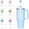 6pcs Diamond Straw Topper for Stanley Cup 40&30oz Silicone Straw Covers Cap for Tumblers Reusable Straw Toppers Stanley Cup Accessories view 1