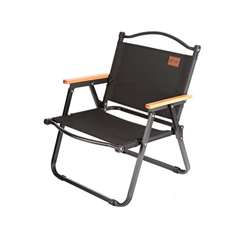 Folding Chair Camping Portable Folding Deck Chair Fishing Chair Small Stool Camping Equipment(Color:Black)