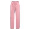 ABOUTYES Linen Pants Women Summer 2024 Casual Drawstring Elastic Waist Cotton Long Wide Leg Pant Lounge Trousers with Pockets view 3