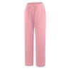 ABOUTYES Linen Pants Women Summer 2024 Casual Drawstring Elastic Waist Cotton Long Wide Leg Pant Lounge Trousers with Pockets view 4