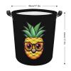 Cartoon Pineapple Laundry Hamper with Handles Collapsible Storage Basket Laundry Basket Large Size view 2