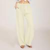 ABOUTYES Linen Pants Women Summer 2024 Casual Drawstring Elastic Waist Cotton Long Wide Leg Pant Lounge Trousers with Pockets view 2