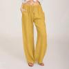 ABOUTYES Linen Pants Women Summer 2024 Casual Drawstring Elastic Waist Cotton Long Wide Leg Pant Lounge Trousers with Pockets view 2
