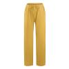 ABOUTYES Linen Pants Women Summer 2024 Casual Drawstring Elastic Waist Cotton Long Wide Leg Pant Lounge Trousers with Pockets view 3