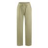 ABOUTYES Linen Pants Women Summer 2024 Casual Drawstring Elastic Waist Cotton Long Wide Leg Pant Lounge Trousers with Pockets view 3
