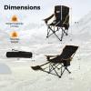 Giantex Hammock Camping Chair, Folding Chairs for Outside, Foldable Chair with Footrest, Adjustable Backrest, Padded Cushion, Carry Bag, Cup Holder, Collapsible Chair for Backpacking, Beach (2, Black) view 3