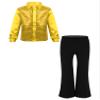 HULIJA Kids Boys Sequins Dance Outfits Dance Shirts with Pants Latin Jazz Modern Ballroom Dancewear Disco Party Costume Gold 6 Years view 1