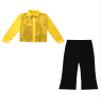 HULIJA Kids Boys Sequins Dance Outfits Dance Shirts with Pants Latin Jazz Modern Ballroom Dancewear Disco Party Costume Gold 6 Years view 3