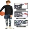 DEVOROPA Boys Leggings Quick Dry Youth Compression Pants Sports Tights Basketball Base Camo L view 4