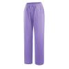 ABOUTYES Linen Pants Women Summer 2024 Casual Drawstring Elastic Waist Cotton Long Wide Leg Pant Lounge Trousers with Pockets view 3