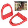 CDQL 1 Pair Plastics Horse Stirrups - Engineered Plastic High Strength Stirrups with Non Slip Rubber Pad for Equestrian Lovers Horse Tool Accessories, Convenient to Use (Red S) view 4