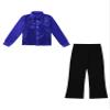 HULIJA Kids Boys Sequins Dance Outfits Dance Shirts with Pants Latin Jazz Modern Ballroom Dancewear Disco Party Costume Blue 14 Years view 3