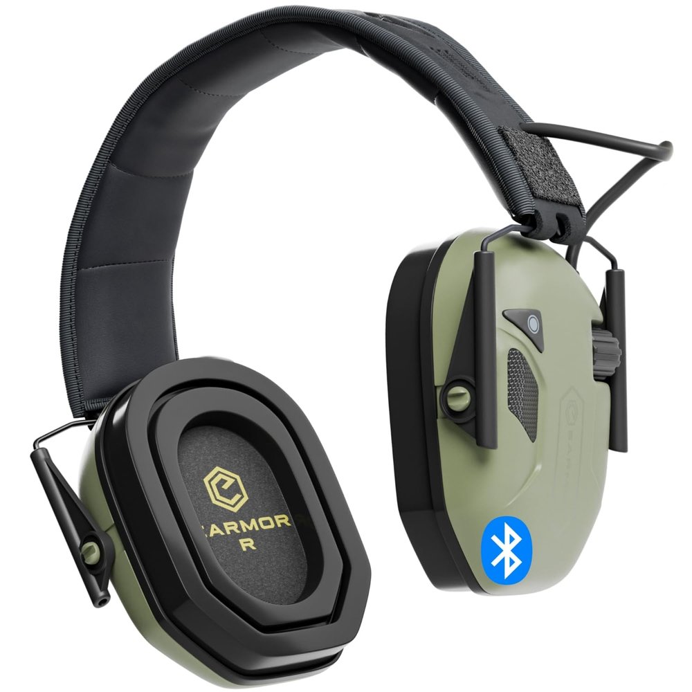 EARMOR M300T Electronic Hearing Protection with Bluetooth Shooting Earmuffs Noise Reduction for Hunting Shooting, SNR 29dB Dynamic Noise Control, Green