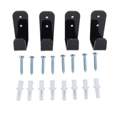 WOOXGEHM 4PCS Hockey Stick Rack, Wall Mounted Black Acrylic Hockey Stick Holder, Hockey Stick Hanger for Game Rooms, Restaurants, Bars, Clubs, Pool Halls, Garages