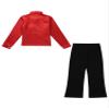 HULIJA Kids Boys Sequins Dance Outfits Dance Shirts with Pants Latin Jazz Modern Ballroom Dancewear Disco Party Costume Red 8 Years view 4