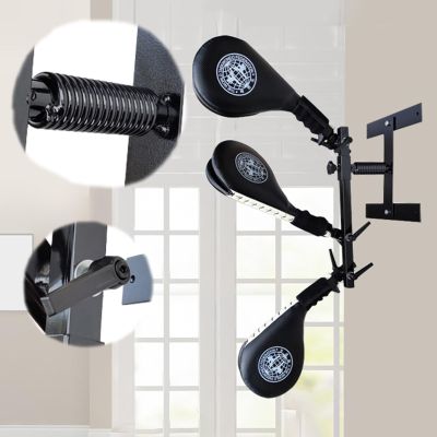 EXCLURA Wall-Mounted Martial Arts Target with Spring, Wing Chun Dummies Adjustable Height Angle, Training Dummy Target for Wall Pillar