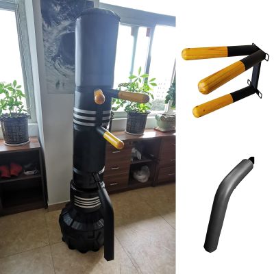 EXCLURA Wing Chun Wooden Dummy Trainer for Sandbag, Portable Wing Chun Training Equipment for Home Training, Wooden Man Pile Spring Arms  Leg