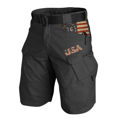 WENKOMG1 Mens Cargo Shorts 4th of July Outdoor Tactical Shorts Patritotic Printed Military Shorts with Multi Pockets, Mens Shorts Summer Shorts for Men Casual Shorts Active Shorts(Black,3X-Large)