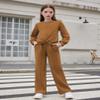 Arshiner Girls' 2 Piece Outfits Sweatsuit Set Long Sleeve Sweatshirts Wide Leg Sweatpant Casual Sets Tracksuit with Pockets view 2